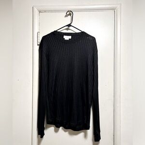 Ermenegildo Zegna cashmere sweater black flat 21, shoulder to hem 26